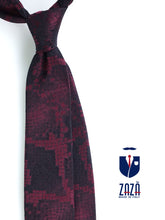PYTHON 3-fold burgundy jacquard silk tie